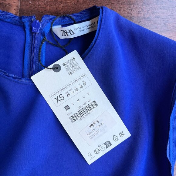 Zara Blue Dress XS Brand New With Tags - Picture 4 of 6